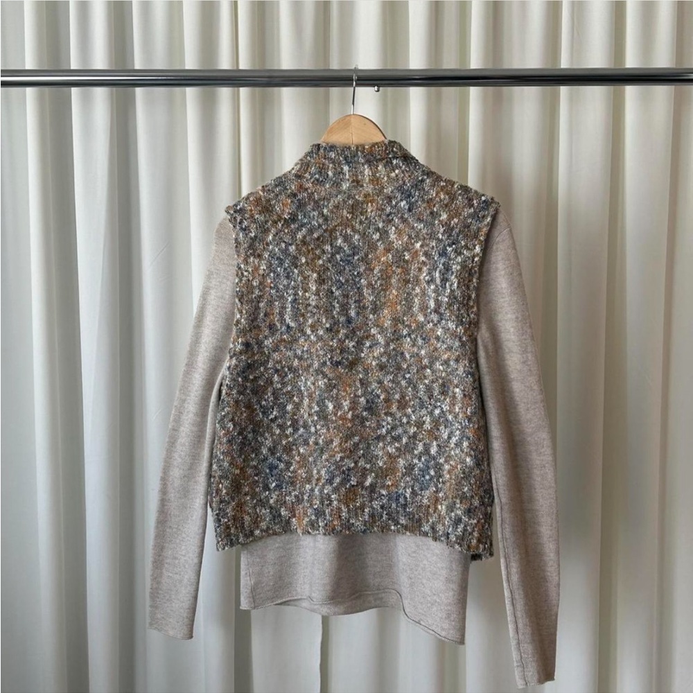 VTG SIBA Mohair Wool Blend Argyle Sweater Vest Hand Knitted Academic Medium - Picture 6 of 8